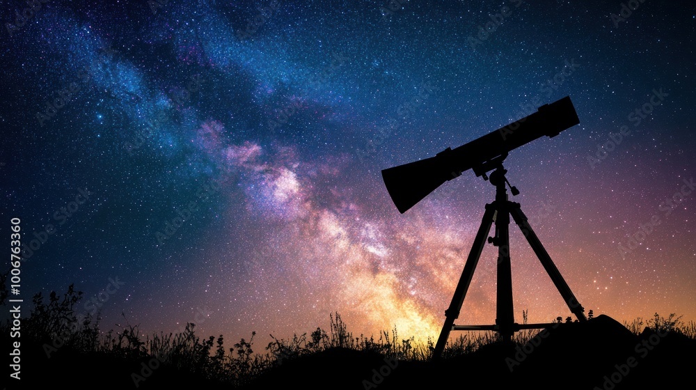 Telescope Under Milky Way