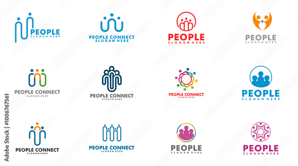Big Set Bundle People logo design vector template