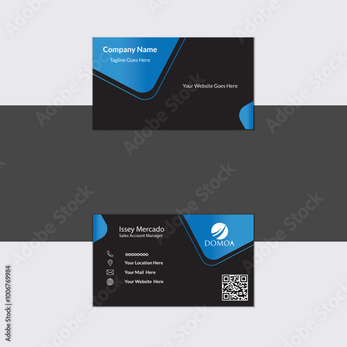Minimal Individual Business Card Layout, Simple Business Card Layout, Textured Business Card Mockup, Futuristic business card design, Vector illustration print template, Grayscale Business Card Layout