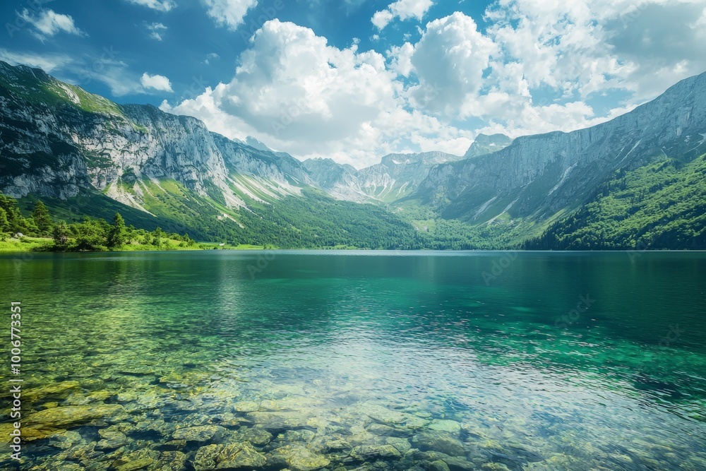 Green mountains and clear waters, blue skies and white clouds, beautiful natural scenery Green mountains and clear waters, blue skies and white clouds, beautiful natural scenery