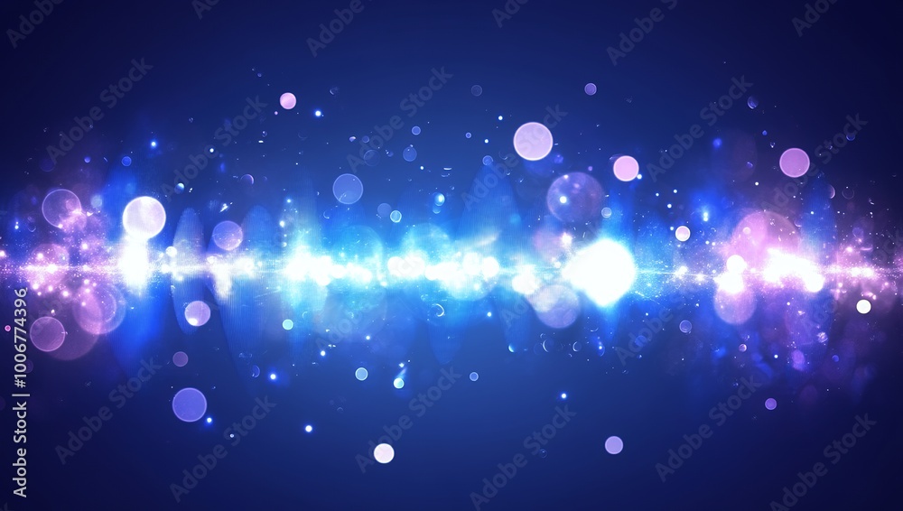 Naklejka premium Abstract blue and purple glowing background