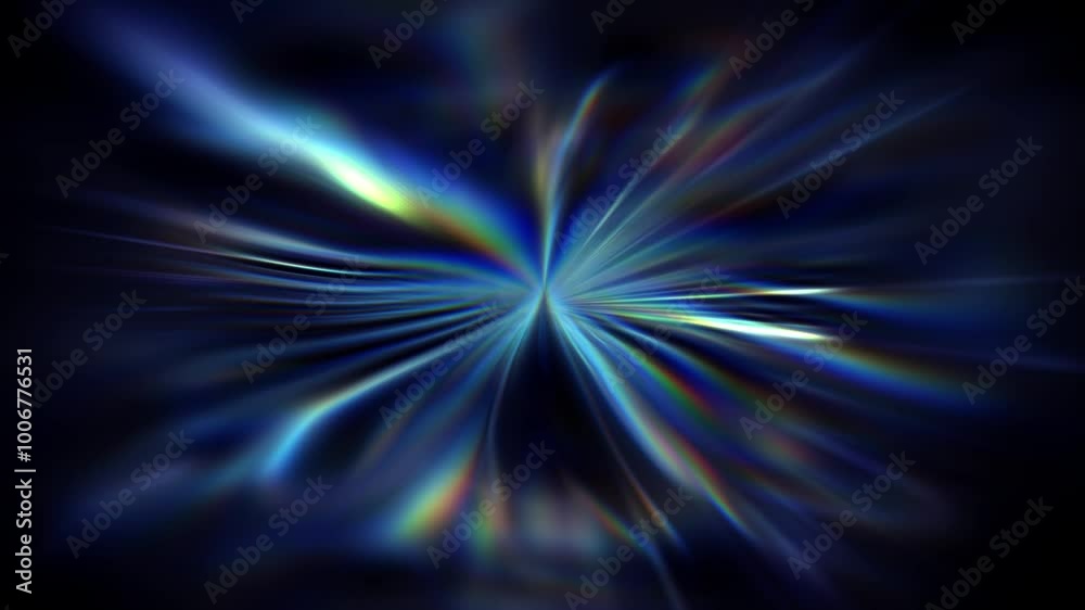 Psychedelic Light Rays Animation of ethereal abstract visual featuring bursts of blue light ...
