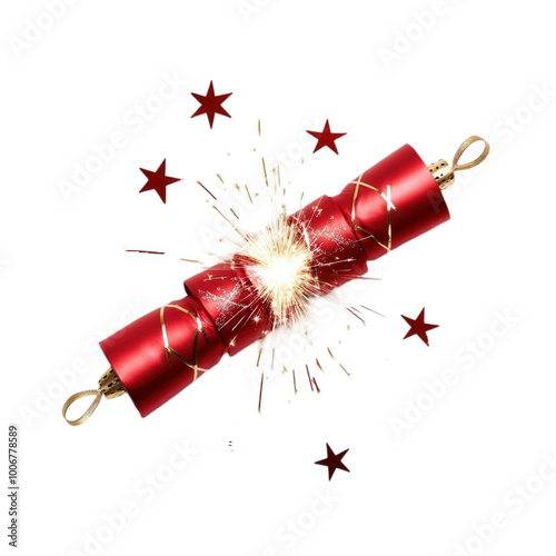 Festive Christmas Cracker with Light Burst Effect