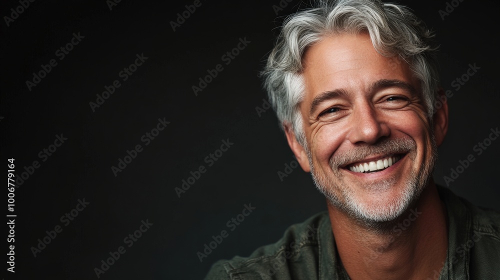 Portrait of a Smiling Senior Man with Gray Hair Portrait of a Smiling Senior Man with Gray Hair