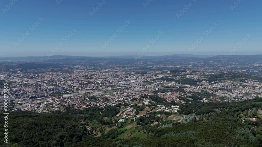 panoramic view of Braga, showcasing its expansive urban landscape and surrounding hills panoramic view of Braga, showcasing its expansive urban landscape and surrounding hills