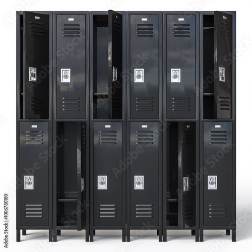 Row of temporary lockers