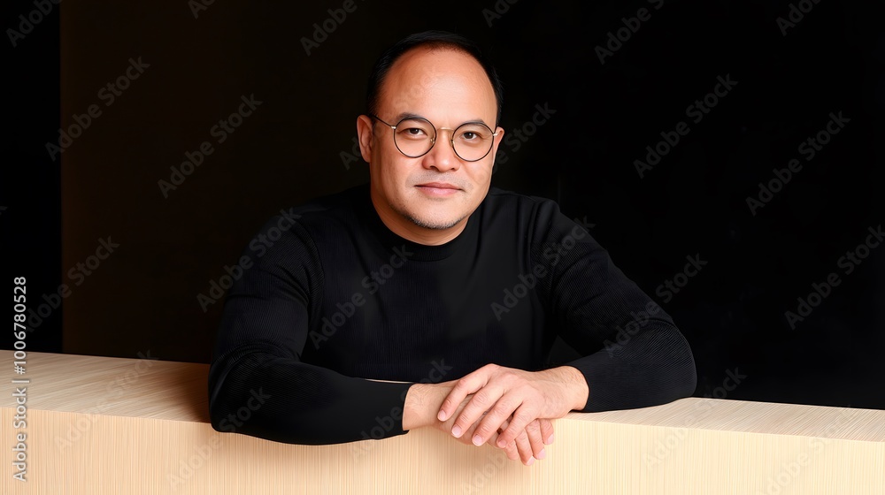 Distinguished Gentleman.An Asian man in his late 50s or early 60s, exuding wisdom and sophistication. His salt-and-pepper hair frames his face, and he wears round glasses that add an intellectual Distinguished Gentleman.An Asian man in his late 50s or early 60s, exuding wisdom and sophistication. His salt-and-pepper hair frames his face, and he wears round glasses that add an intellectual