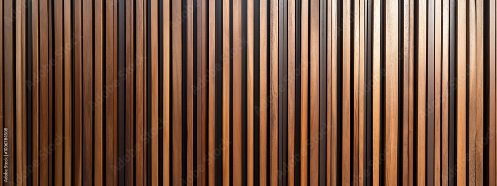 Wall made of wood. Wooden panels made from slats. Texture of vertical timber lines. Modern interior design from planks. Decorative surface for the construction of fences and facades. Wall made of wood. Wooden panels made from slats. Texture of vertical timber lines. Modern interior design from planks. Decorative surface for the construction of fences and facades.