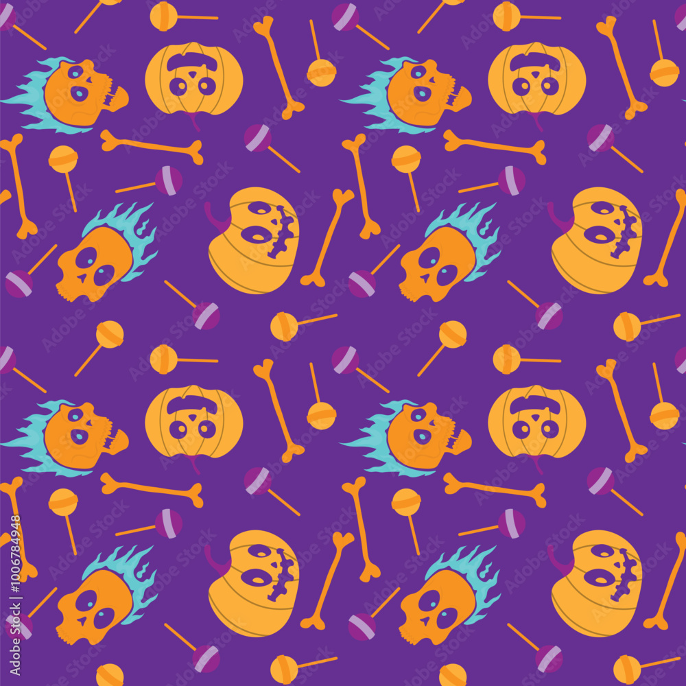 Halloween pattern in seamless style.