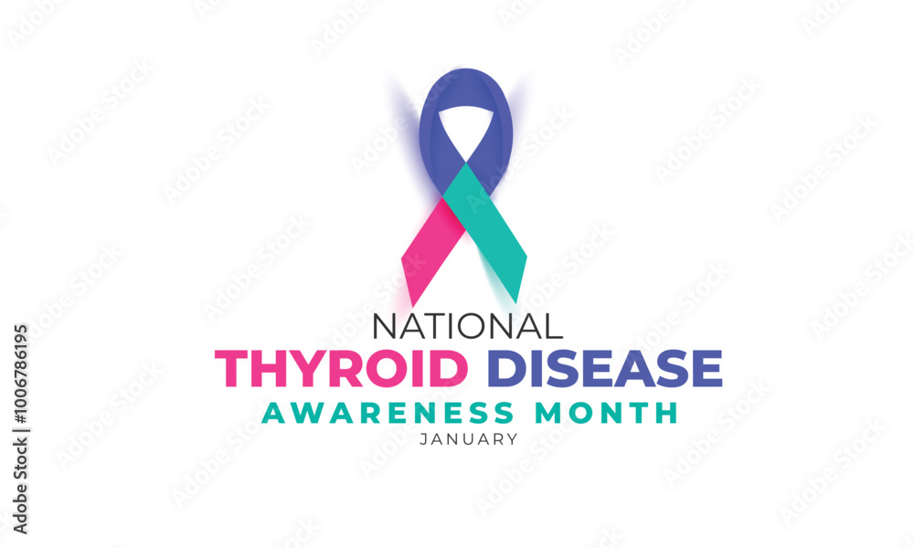 National Thyroid disease awareness month. background, banner, card, poster, template. Vector illustration. National Thyroid disease awareness month. background, banner, card, poster, template. Vector illustration.