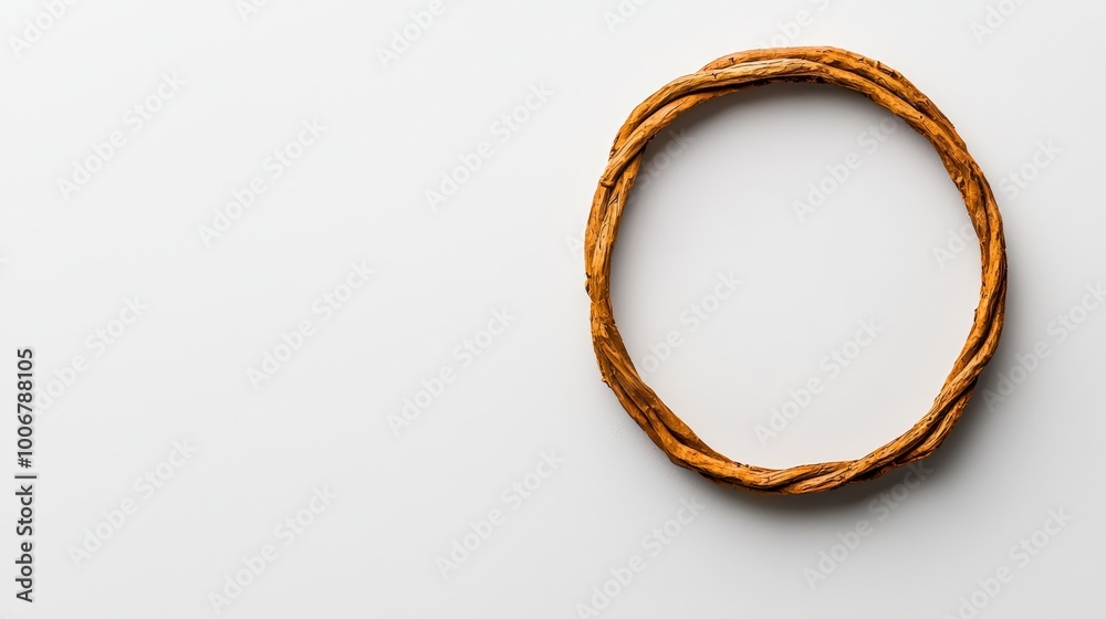 Woven circular wreath on a white isolated background. Woven circular wreath on a white isolated background.