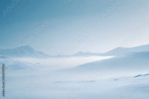 A minimalistic winter background featuring soft hues, snow-covered landscapes, and subtle details that capture the essence of winter's calm