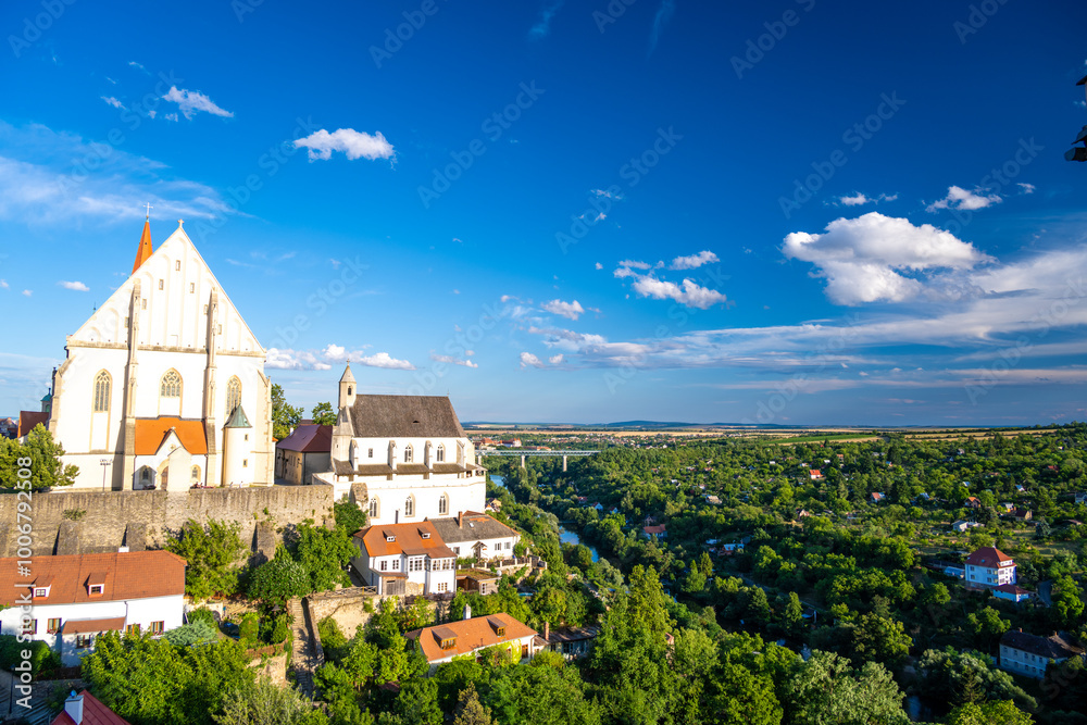 view on old town of Znojmo in Moravia region in czech republic