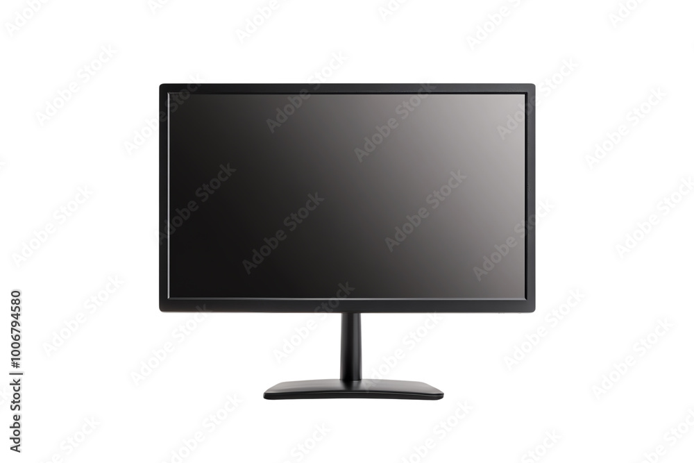 Modern black computer monitor with a sleek design, isolated on a white background. transparent background Modern black computer monitor with a sleek design, isolated on a white background. transparent background