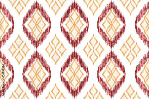 Ikat gold  Abstract Ethnic Art, Seamless Pattern in Tribal, Folk Embroidery, and Mexican Style, Aztec Geometric Ornament Print, Design for Carpet, Wallpaper, Wrapping, Fabric, Clothing