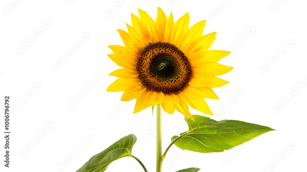 Fototapeta premium Beautiful sunflower on white background