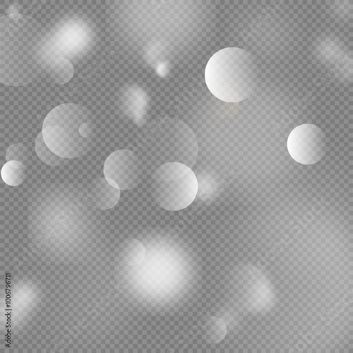 Bokeh on a transparent background in vector format, light abstraction