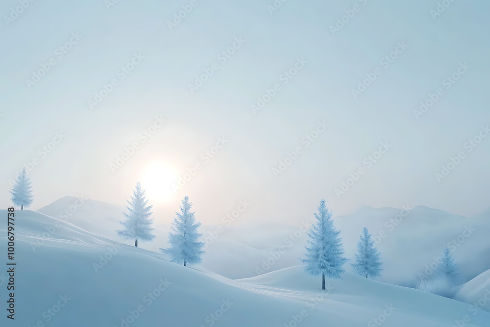 A minimalistic winter background featuring soft hues, snow-covered landscapes, and subtle details that capture the essence of winter's calm A minimalistic winter background featuring soft hues, snow-covered landscapes, and subtle details that capture the essence of winter's calm