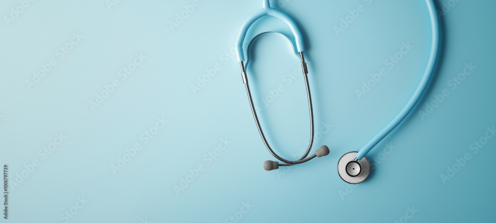 Fototapeta premium A stethoscope on a blue background