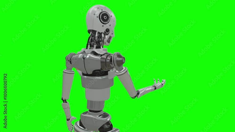 3D AI Robot Animation on Green Background for Technology and Business Projects - Suitable for Industrial Applications and Modern Video Productions 3D AI Robot Animation on Green Background for Technology and Business Projects - Suitable for Industrial Applications and Modern Video Productions