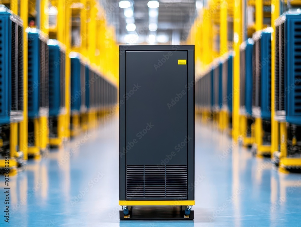 Industrial freezer in large warehouse Generative AI Industrial freezer in large warehouse Generative AI