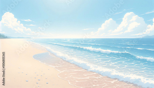 Romantic Sunset Beach Background for Visual Novel 