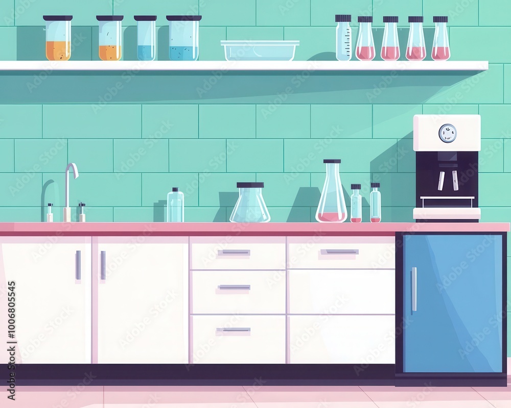 Set of chemical lab furniture for experimentation Set of chemical lab furniture for experimentation