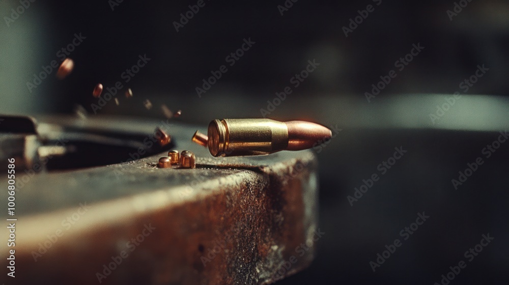 custom made wallpaper toronto digitalBullet in Motion with Shell Casings: High-Speed Photography Capturing Ammunition and Movement