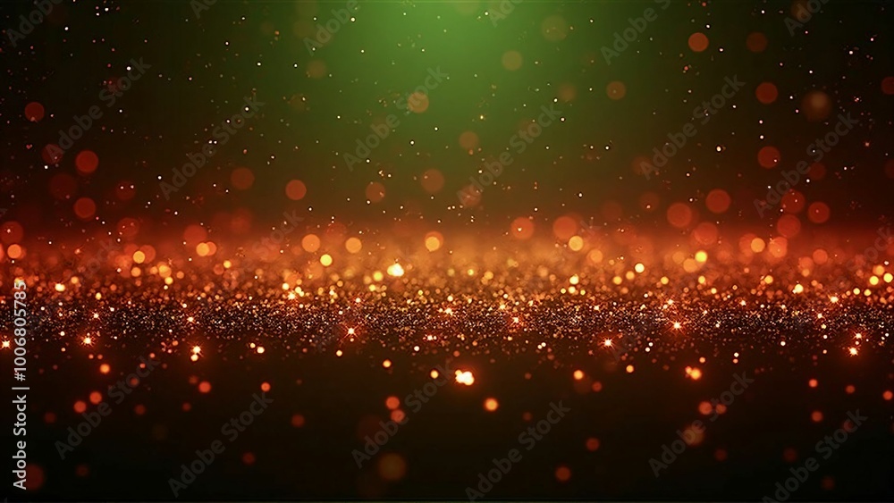 Fototapeta premium Festive Christmas Sparkles with Red and Gold Hues