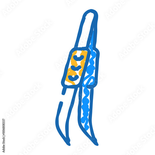 forceps chemical glassware lab doodle icon sketch vector. forceps chemical glassware lab sign. isolated symbol illustration