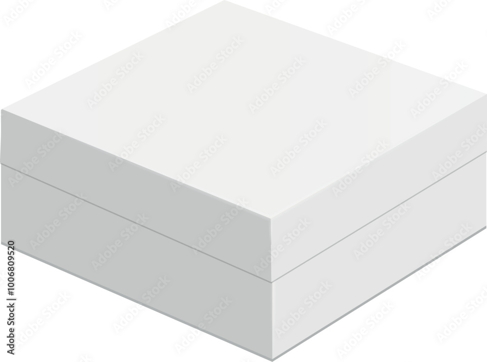 Fototapeta premium Closed square box. White paper realistic mockup