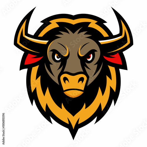 Bison Mascot Logo Vector Illustration for T-Shirt Graphics, SVG & Cricut Files