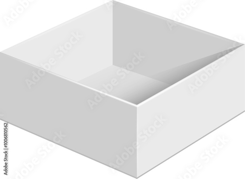 Square container mockup. Realistic blank paper box