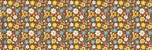 Brown Flower Pattern JPEG (Made by AI and then turned into pattern in Illustrator)