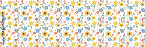 Flower Pattern PNG (Made by AI and then turned into pattern in Illustrator)