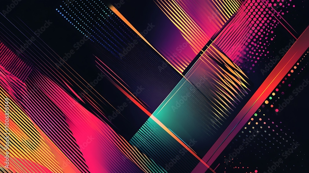 Abstract geometric background with vibrant colors and diagonal lines. Abstract geometric background with vibrant colors and diagonal lines.