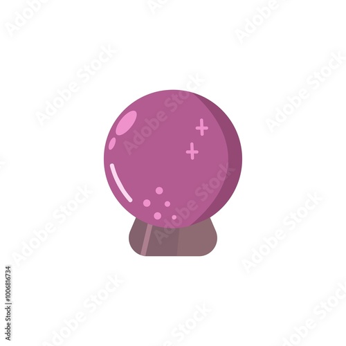 Magic Purple Crystal Ball Vector