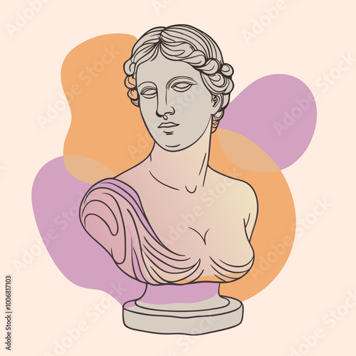 antique statue of venus vector illustration