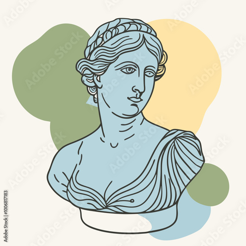 antique statue of venus vector illustration