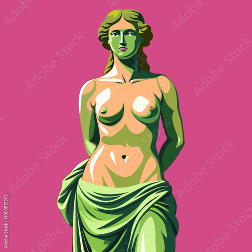 antique statue of venus vector illustration
