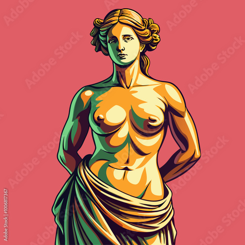 antique statue of venus vector illustration
