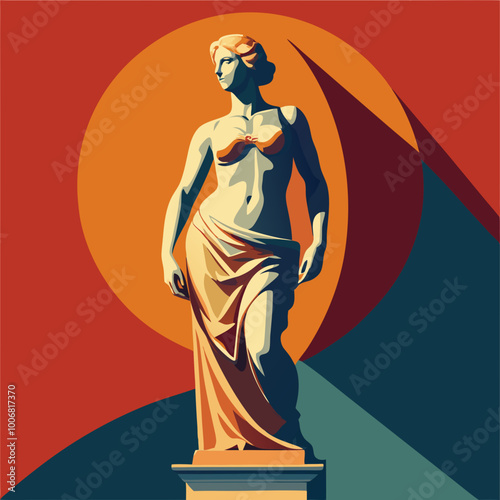 antique statue of venus vector illustration