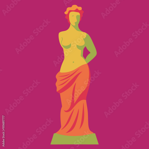 antique statue of venus vector illustration