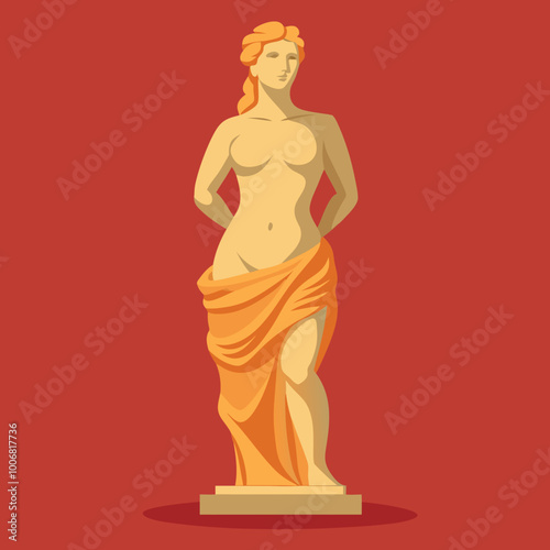 antique statue of venus vector illustration