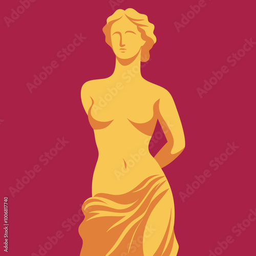 antique statue of venus vector illustration