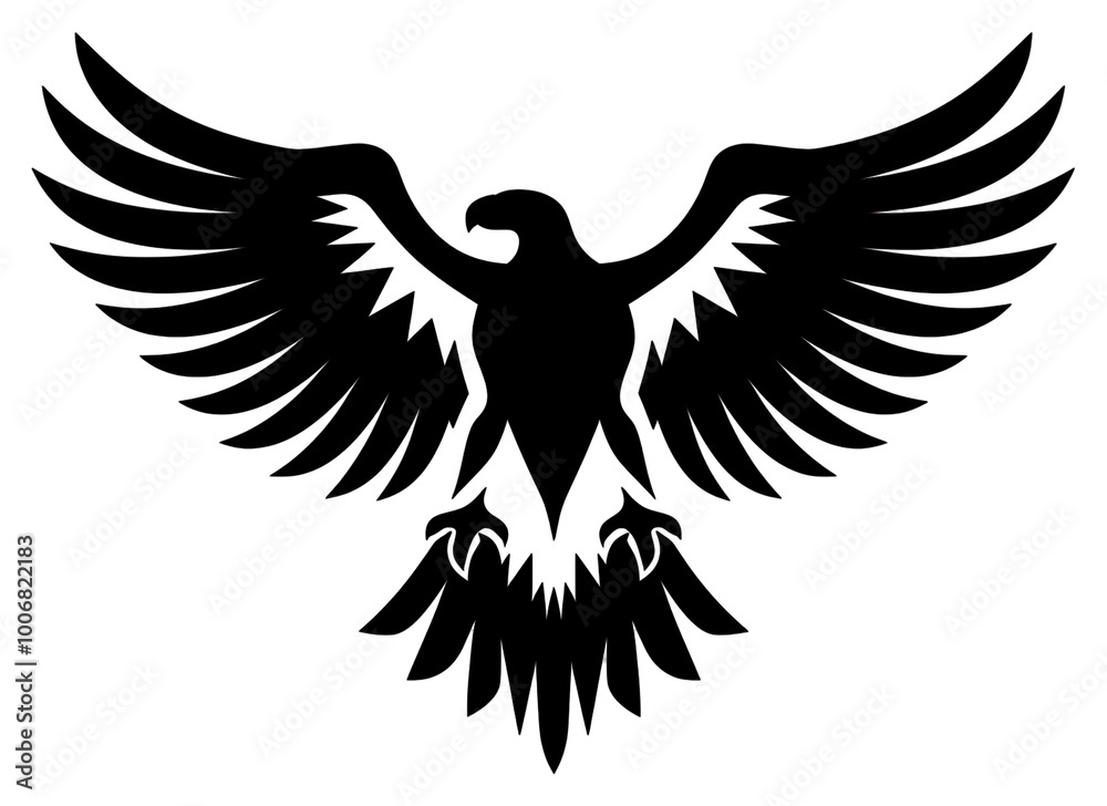 Naklejka premium PNG Eagle vulture stencil animal.