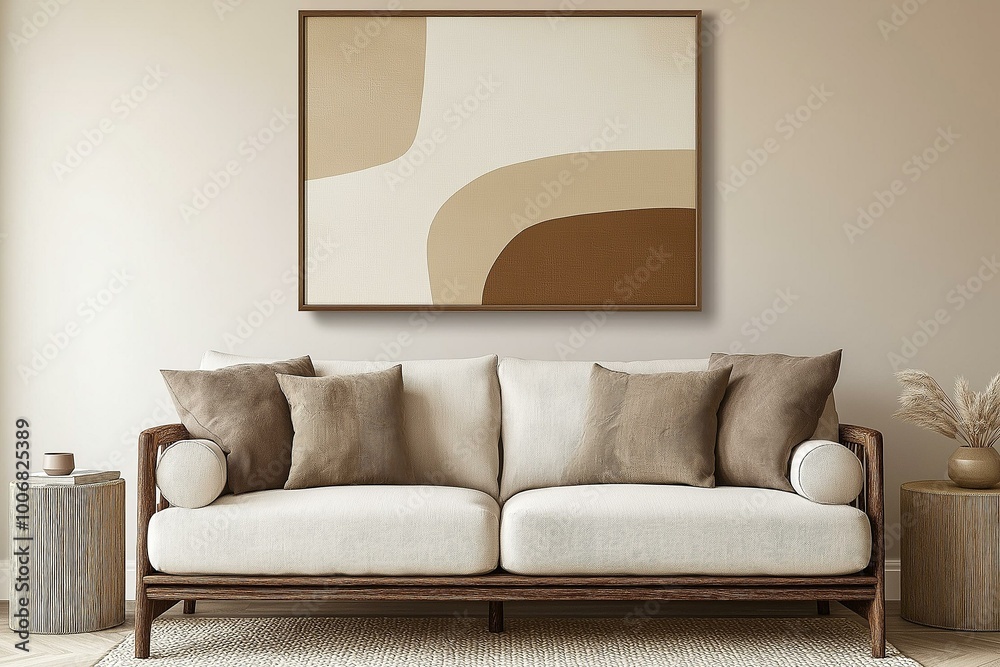 Abstract Art in a Modern Living Room Setting