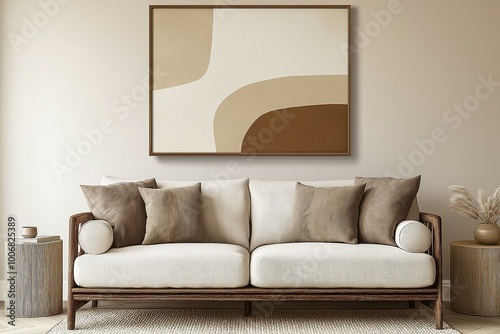 Abstract Art in a Modern Living Room Setting