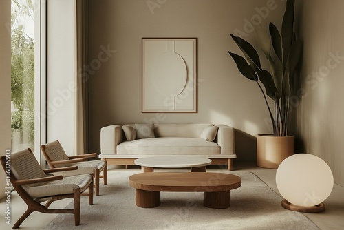 Obraz na płótnie Elegant Interior Design with a Modern Minimalist Aesthetic w salonie