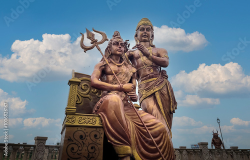 Canvas Print ujjain temple indian god shiva holding trident statue , mahakal corridor hd imag